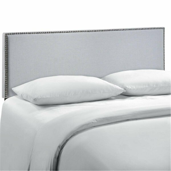 East End Imports Region Queen Nailhead Upholstered Headboard- Gray MOD-5215-GRY